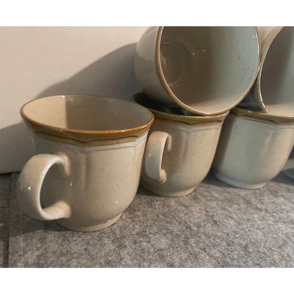 Set of 8 Vintage Crown Manor Tan Coffee Cups Made in Japan #1007 - Picture 4 of 5